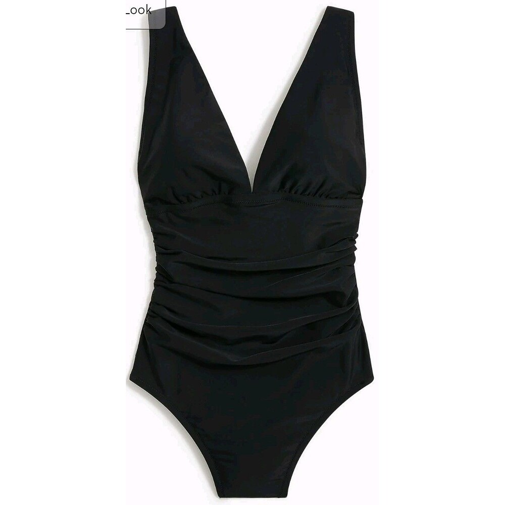 NWT RE-IMAGINED BY J CREW Womens 20 Plunge One Piece Bathing Suit Olive Green - Picture 8 of 8
